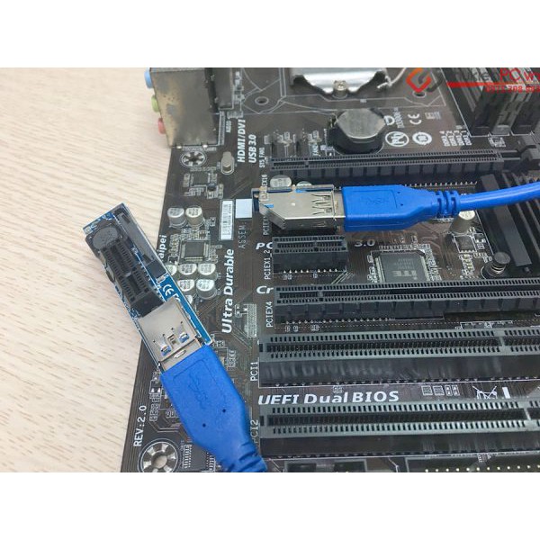 Dây cáp Riser PCIe 1X nối dài 60cm có nguồn phụ