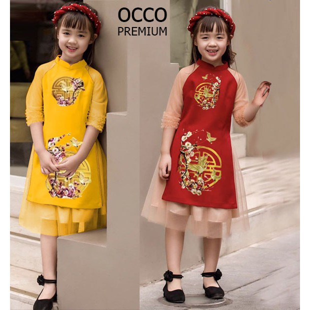Áo dài cách tân siêu đẹp cho bé AD180 vải lụa cao cấp [HÀNG XUẤT NHẬT-HÀN QUỐC]