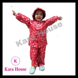 Bộ quần áo mưa vải dù số cho bé chống thấm