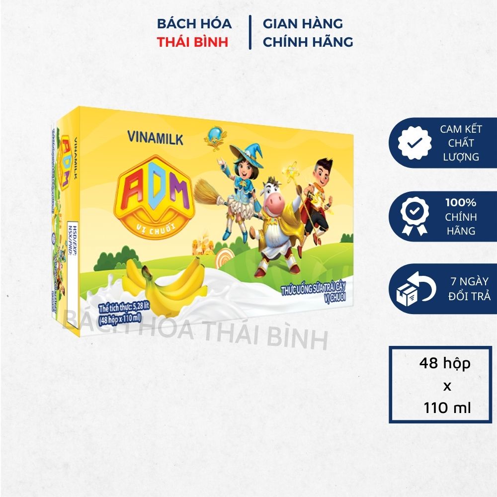 Thùng 48 hộp Sữa dinh dưỡng ADM Gold Chuối - 110ml