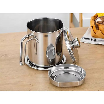 Bình Lọc Dầu Ăn INOX 304. Lọc dầu ăn xả bỏ cặn, Ca lọc dầu ăn, Bình đựng dầu, hũ chứa đựng dầu mỡ lọc cặn dầu - TABISO