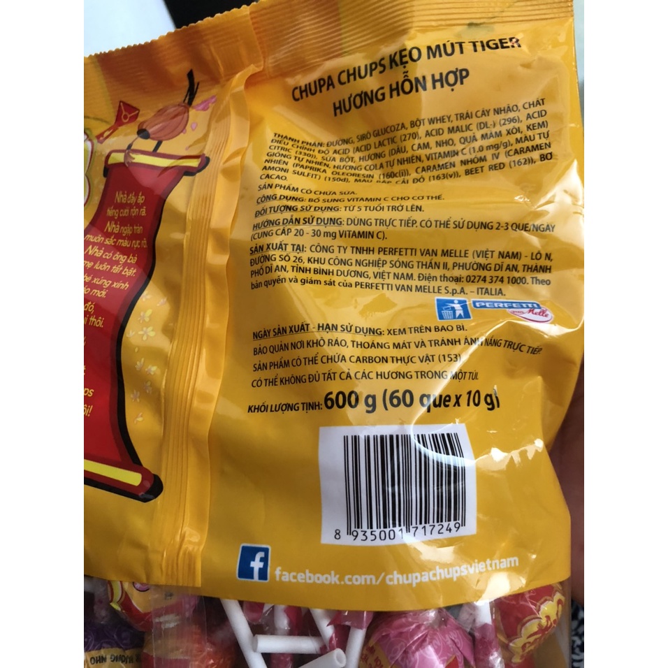 Kẹo Mút Chupa Chups gói 600g ( 60 que )