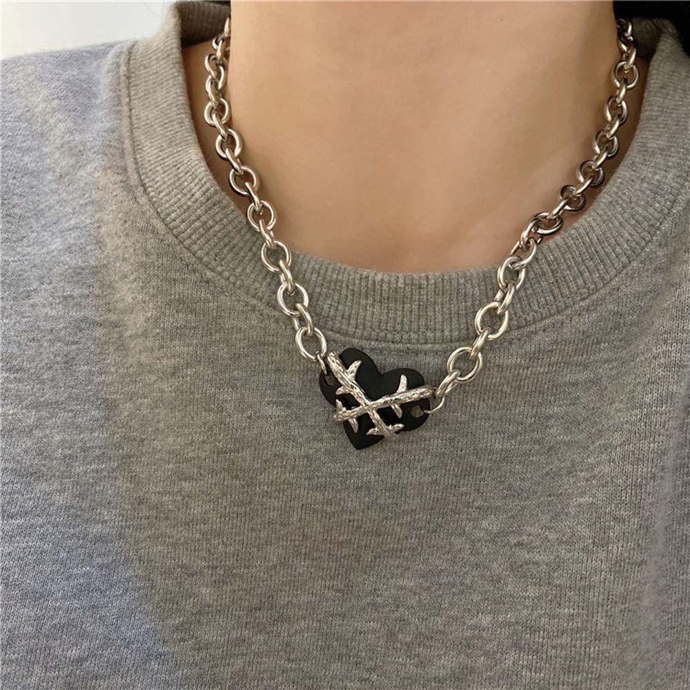 Vòng cổ Hình Trái Tim VANES1 Phong Cách Hip Hop Cho Nữ