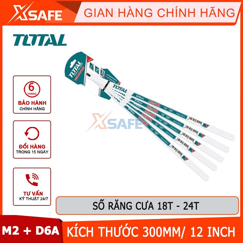 Lưỡi cưa thép kim loại Total Lưỡi cưa gỗ cầm tay Chất liệu M42+D6A Kích thước 300mm lưỡi lắp khung cưa sắt cầm tay