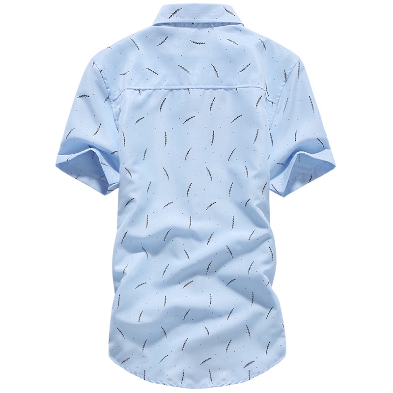 Áo Sơ Mi Nam Ngắn Tay Họa Tiết Hoa Văn