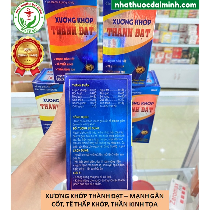 Xương Khớp Thành Đạt Lọ 60 Viên - Bổ Gan Thận, Mạnh Gân Cốt, Tê Thấp Khớp, Thần Kinh Tọa