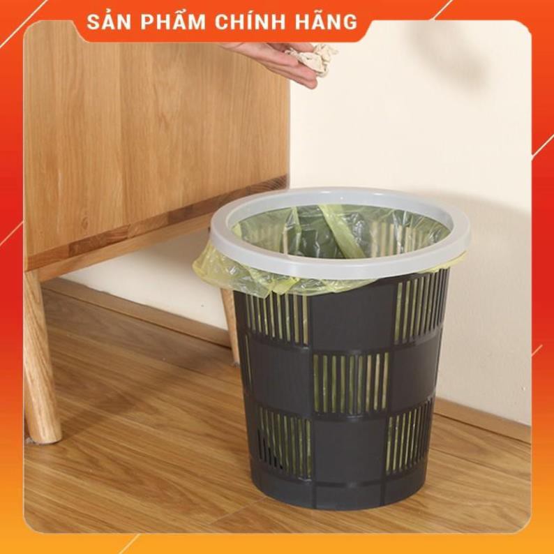 CHÍNH HÃNG - Thùng rác nhựa tròn không nắp,thùng rác,sọt rác văn phòng mini 5184