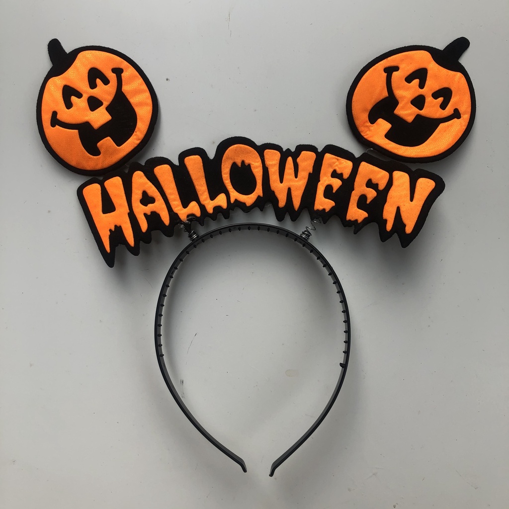 Bờm Halloween bí ngô và dơi cho bé hóa trang