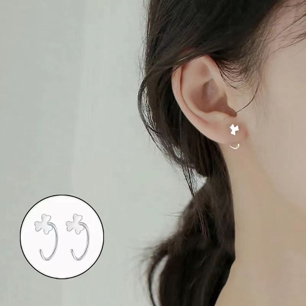 Khuyên Tai Hình Hoa / Bướm Bằng Hợp Kim Phong Cách Hàn Quốc Dễ Thương Thời Trang Cho Nữ
