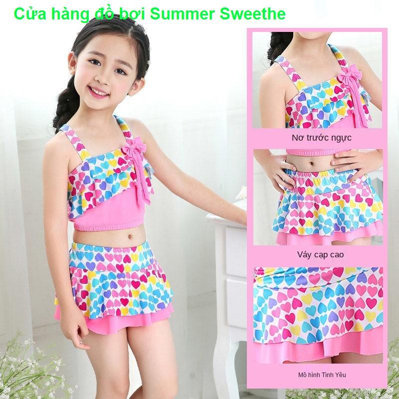 Áo tắm bé gái chia trẻ em nhỏ, vừa và lớn lưới váy công chúa màu đỏ phù hợp với | BigBuy360 - bigbuy360.vn