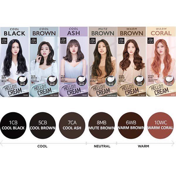 NHUỘM TÓC Dạng kem Mise En Scene Hello Cream Personal Hair Color 125g mẫu mới 2020
