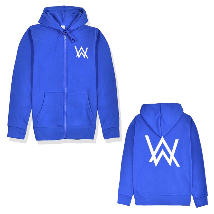 Áo Khoác Hoodie Phối Khóa Kéo In Logo Alan Walker Cá Tính Cho Nam