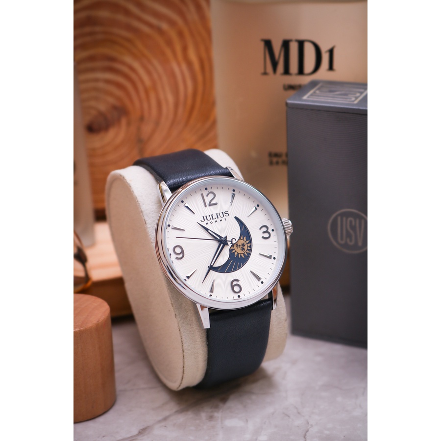 Đồng Hồ Nam JAH-135B Julius Hàn Quốc Dây Da (Xanh)