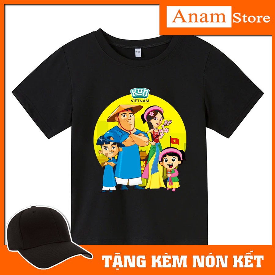 Áo thun trẻ em sữa kun 4, Gia đình nông dân siêu phàm, Tặng kèm nón kết, có size người lớn, Anam Store