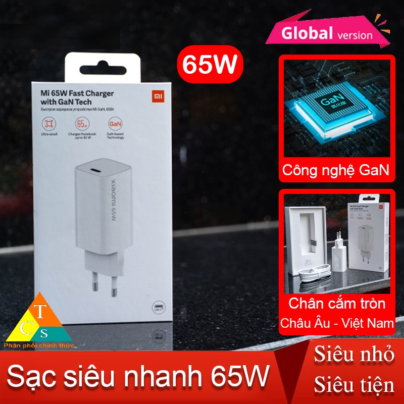 Củ sạc nhanh 65W Xiaomi AD65GEU Quốc Tế