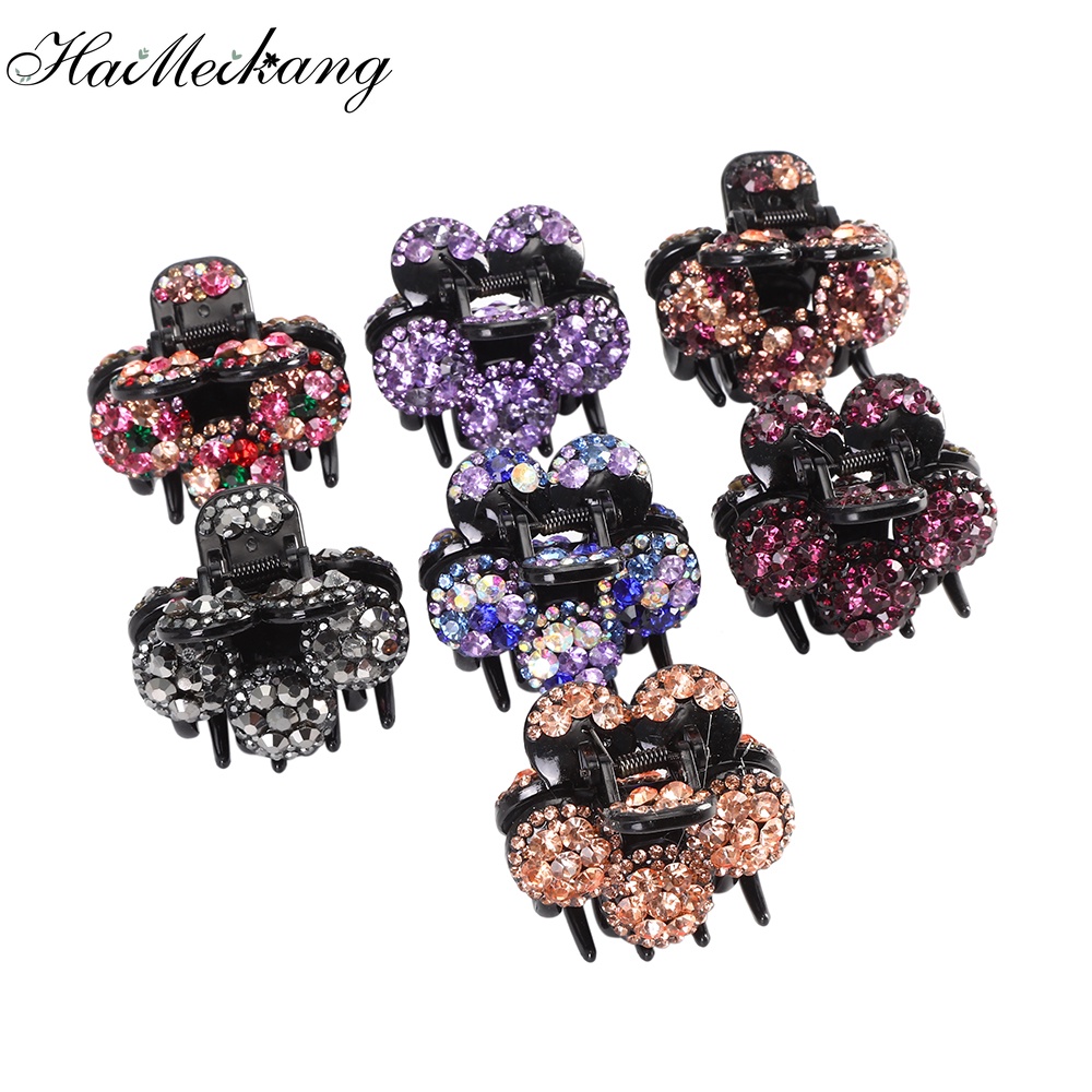 Kẹp tóc Haimeikang hình hoa đính đá sang trọng cho nữ