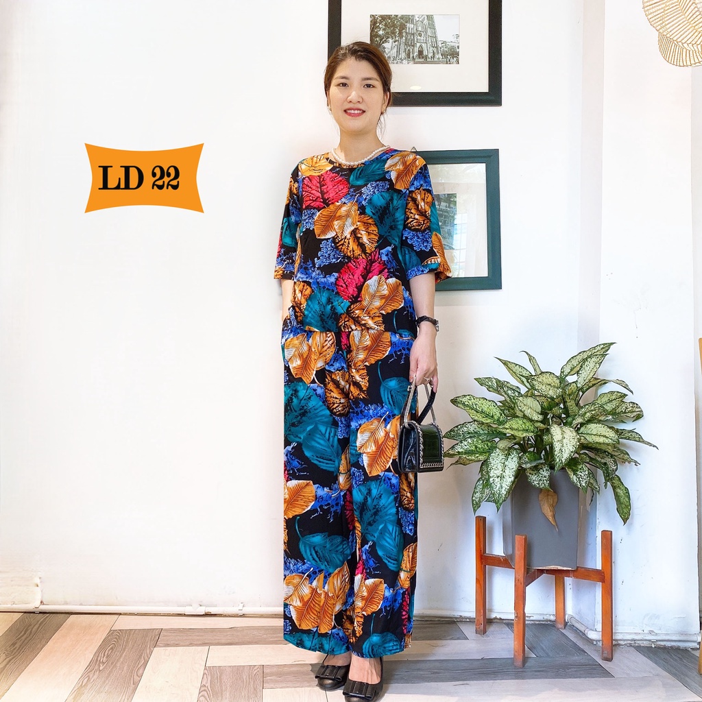 Bộ Lanh Tay Lỡ Quần Dài Cho Mẹ Cho Bà