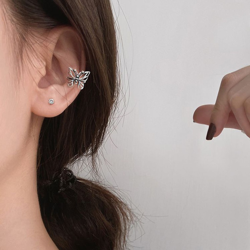 Khuyên tai hồ điệp bằng bạc - Bông tai cánh bướm chất liệu bạc 925 sáng đẹp, bền bỉ, chắc chắn