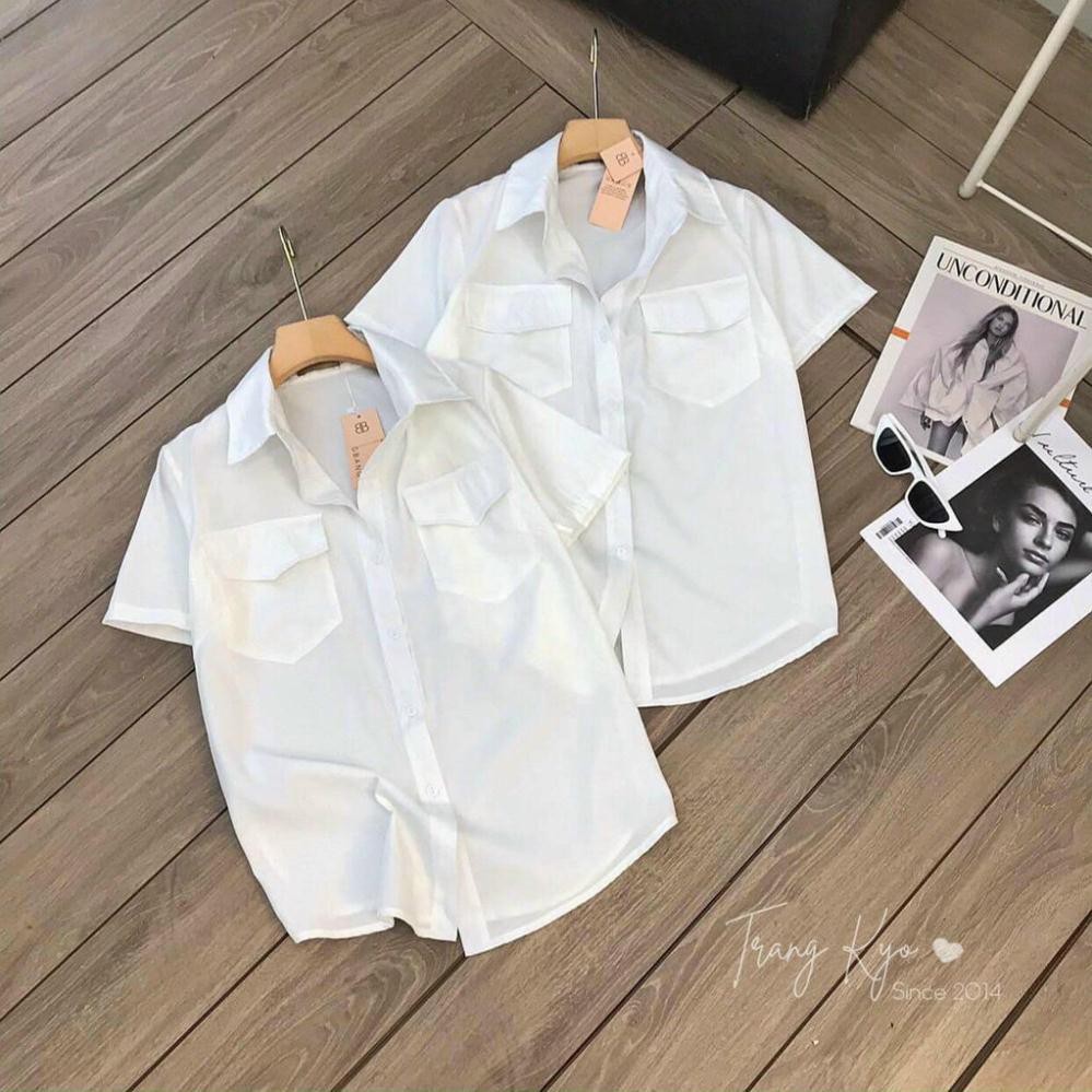 Áo sơ mi 2  túi cộc tay hàng đẹp bao chất