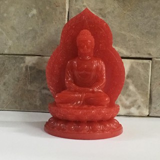 Tượng Phật A Di Đà mang bình an ngồi tòa sen có chữ phật cho mọi người cao 15 cm