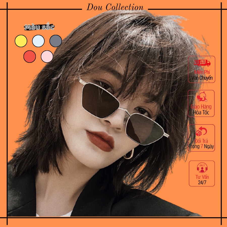 [Nowship2h] Kính Mát (Kính Râm) Cao Cấp Hình Vuông Gọng Kim Loại Phong Cách Hàn Quốc - Carl Fitow - Mã MK032
