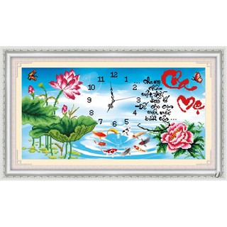 Tranh thêu đồng hồ cha mẹ 222798