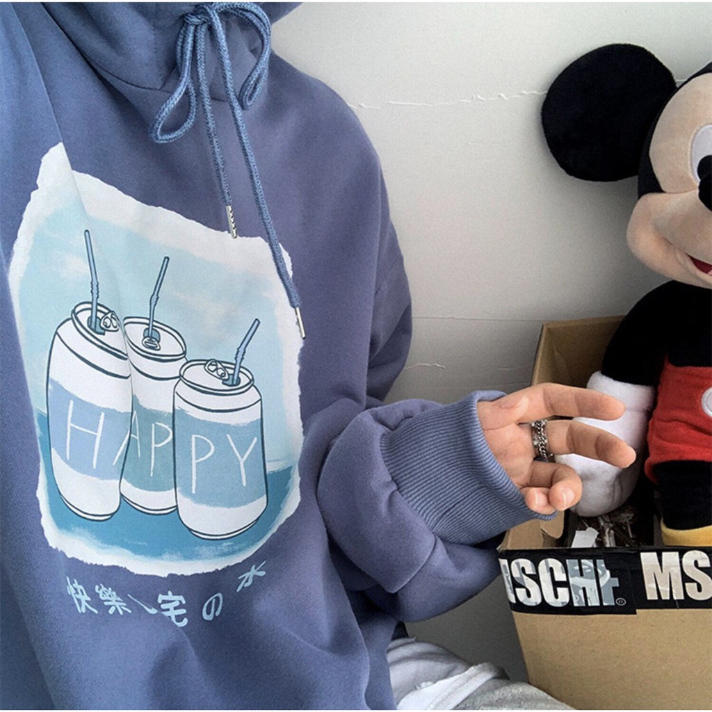 Áo hoodie nỉ unisex form rộng 3 Lon Nước nam nữ ulzzang Wind | BigBuy360 - bigbuy360.vn