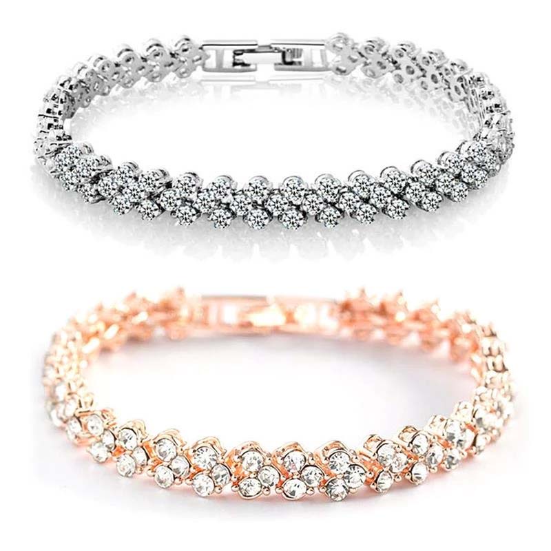 Vòng tay đính đá zircon nhiều màu lấp lánh thời trang