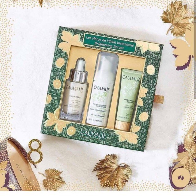 Caudalie Les Héros de l'Éclat Instantané - Set Dưỡng 3 Bước Làm Sáng Da Mờ Thâm