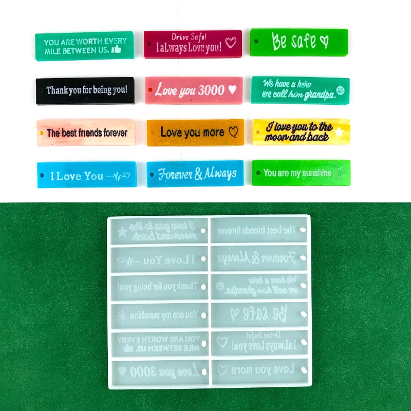 Sa Khuôn Silicone Làm Móc Khóa Hình Chữ Cái Tiếng Anh Lấp Lánh