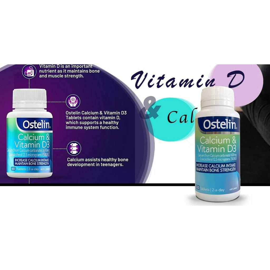 Viên uống bổ sung canxi Ostelin Vitamin D & Calcium 130 viên