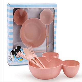 Bộ bát thìa ăn dặm lúa mạch Mickey cho bé
