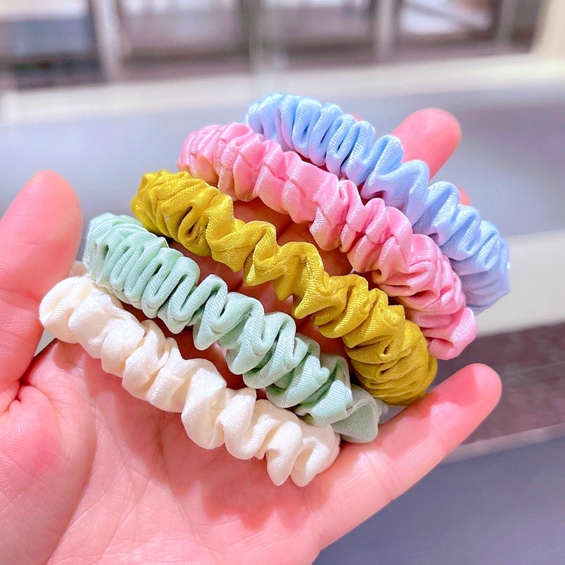 1 Dây Cột Tóc Đính Ngọc Trai Màu Sắc Kẹo Ngọt Phong Cách Hàn Quốc