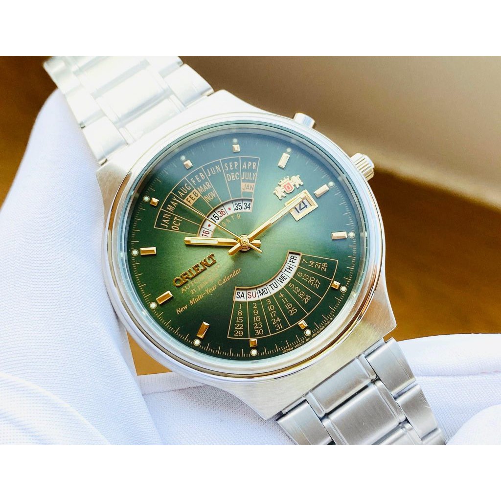 Đồng hồ nam chính hãng Orient FEU00002FW lịch vạn niên - Máy cơ tự động - Kính khoáng cường lực