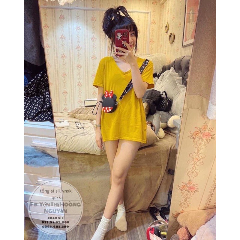 Set 3 áo thun trơn cổ tim