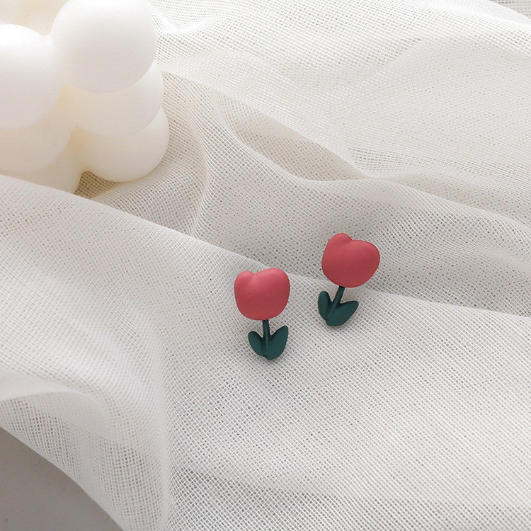 Bông tai hoa Tulip và trái Cherry dễ thương HT280