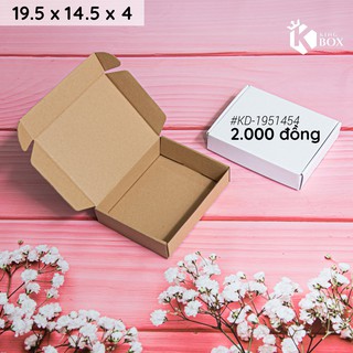 19.5 x 14.5 x 4cm hộp carton ship cod màu trắng