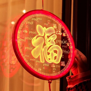 Mặt dây chuyền chúc phúc phát sáng 2022 Đồ trang trí lễ hội mùa xuân Đồ trang trí năm mới Đồ trang trí gia đình Năm con
