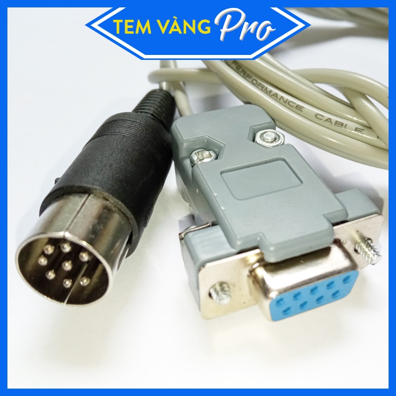 Cáp tín hiệu RS232 kết nối Cân điện tử với Máy tính PC - Laptop | Chuẩn 8D Đực Tròn ra DB9 Cái