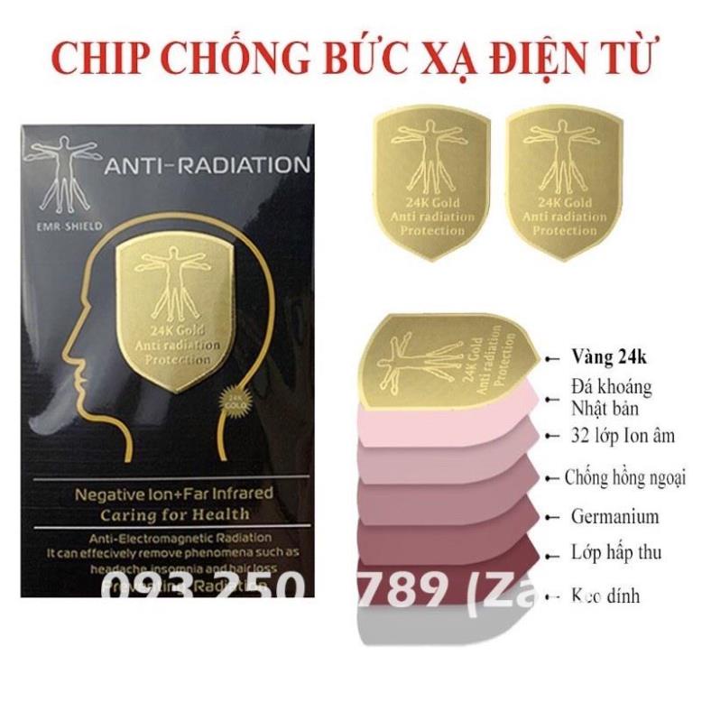 Chip Ngăn Bức Xạ Điện Điện Thoại Hàn Quốc 24K Gold, Miếng Dán Chống Bức Xạ Điện Từ Có Hại Với Con Người