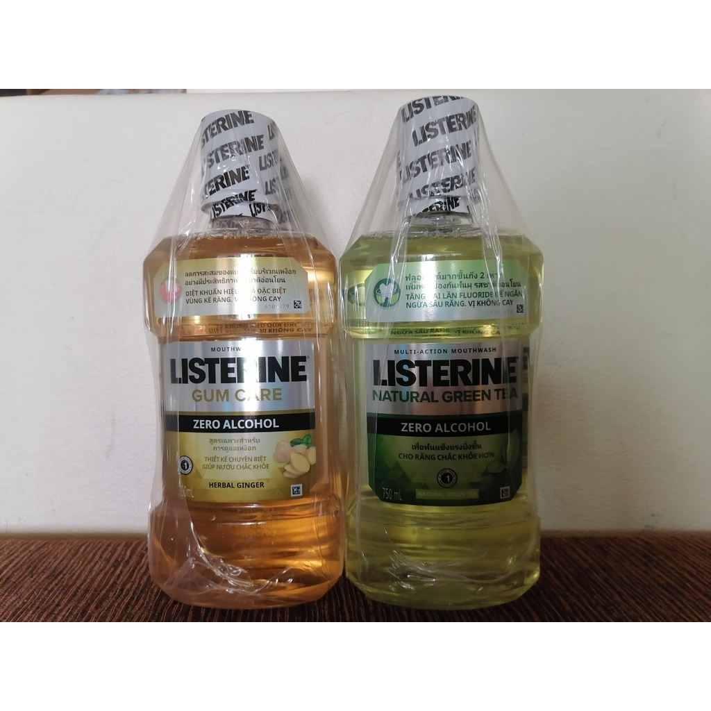 Nước súc miệng Listerine trà xanh/vị gừng 750ml