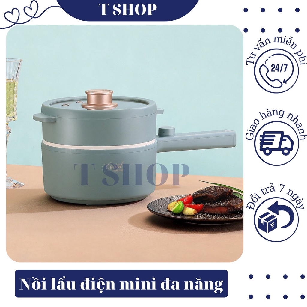 Nồi Lẩu Điện Mini Chảo Lẩu, dung tích 1.5l, chống dính tốt, 2 chế độ nhiệt