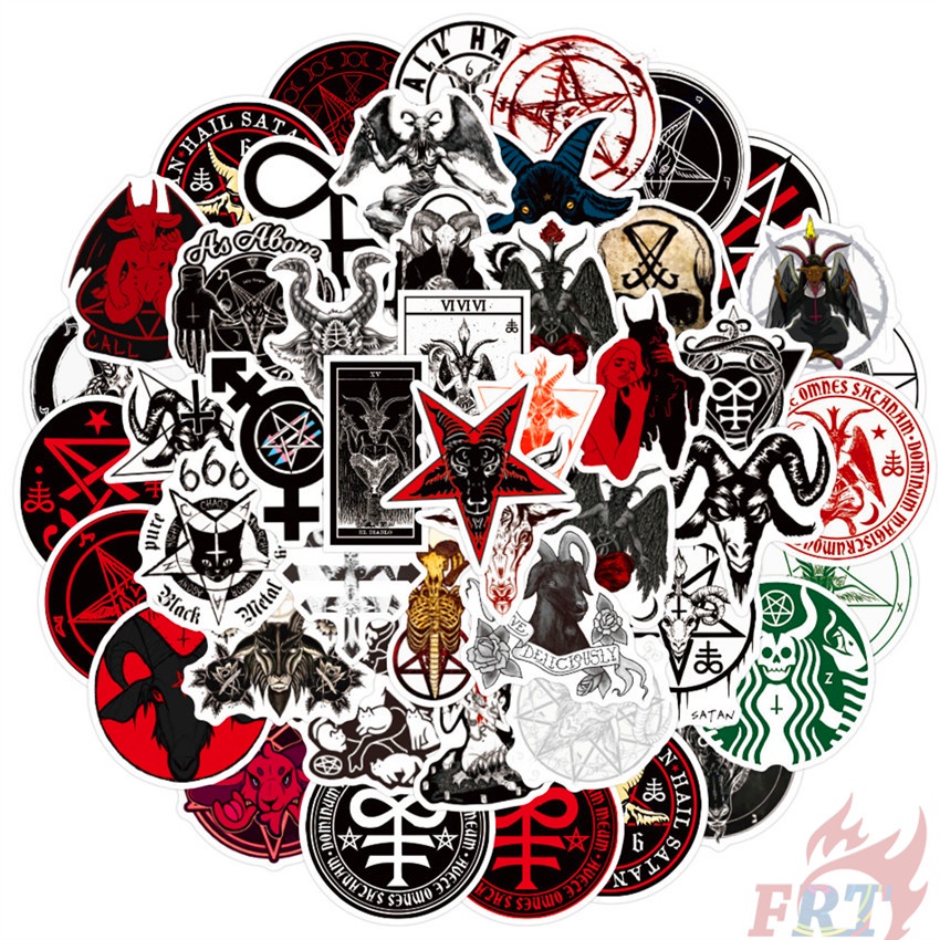 ❉ Punk Darkness Hell - Satan VS Pan Series 01 Stickers ❉ 50Pcs/Set DIY Fashion Luggage Laptop Skateboard Doodle Decals Stickers