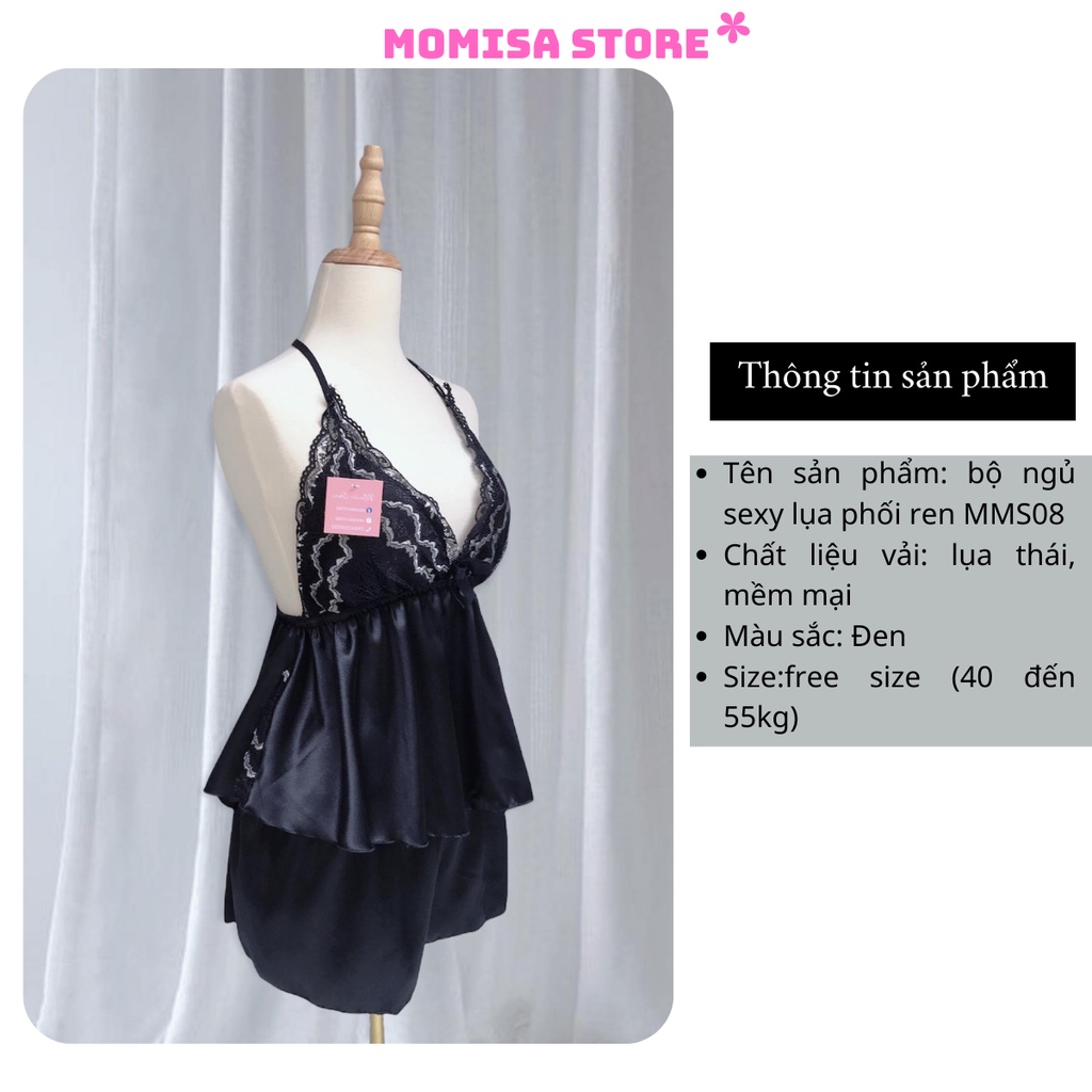 Đồ ngủ sexy,đồ ngủ lụa phối ren viền mềm mại MMS08 | BigBuy360 - bigbuy360.vn