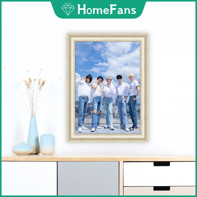 Bộ Tranh Đính Đá 5D Tự Làm Hình Thần Tượng TXT 30x40cm/40x50cm Trang Trí Nhà Cửa