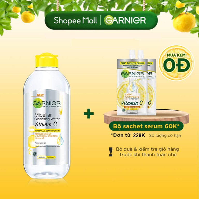 [Mã FMCGMALL -8% đơn 250K] Nước làm sạch và tẩy trang cho mọi loại da Garnier Micellar Water 400ml | BigBuy360 - bigbuy360.vn