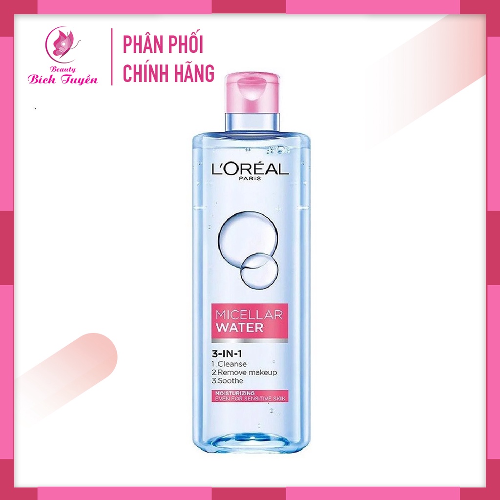 Nước tẩy trang LOREAL - L'Oreal Paris Hồng Nhạt 3-in-1 Micellar Water 400ml