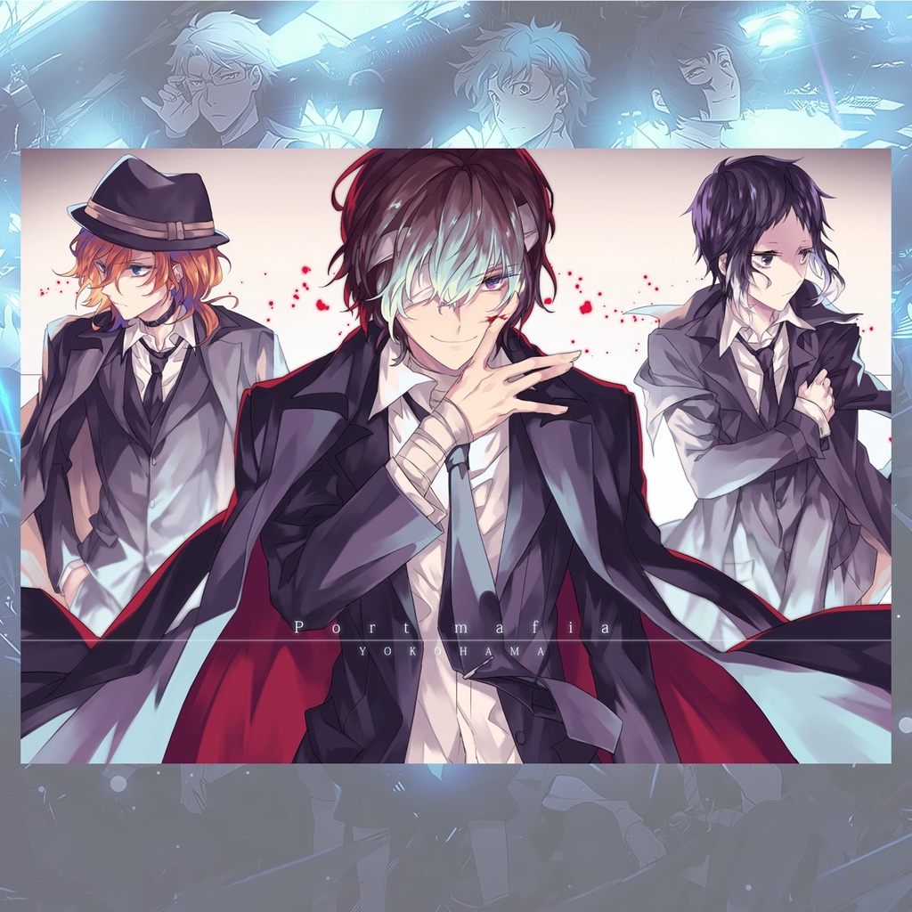 Poster ANIME Bungou stray dogs Decal Có Keo Dán Sẵn, Áp Phích Bungou stray dogs Kích Thước A3 42x30cm