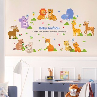 Decal dán tường thế giới động vật đáng yêu cho bé SK9104