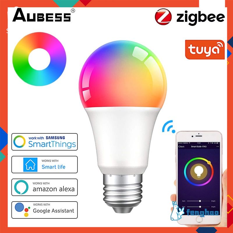 Tuya Thông Minh LED Ánh Sáng Bóng Đèn Aubess ZigBee3.0 9W E27 RGBCW APP Điều Khiển Từ Xa Alexa Google Nhà